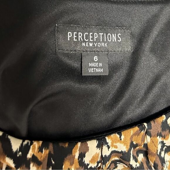 Perceptions New York Sleeveless Knee Length Flowy A-Line Dress Neutral Brown - Picture 7 of 7